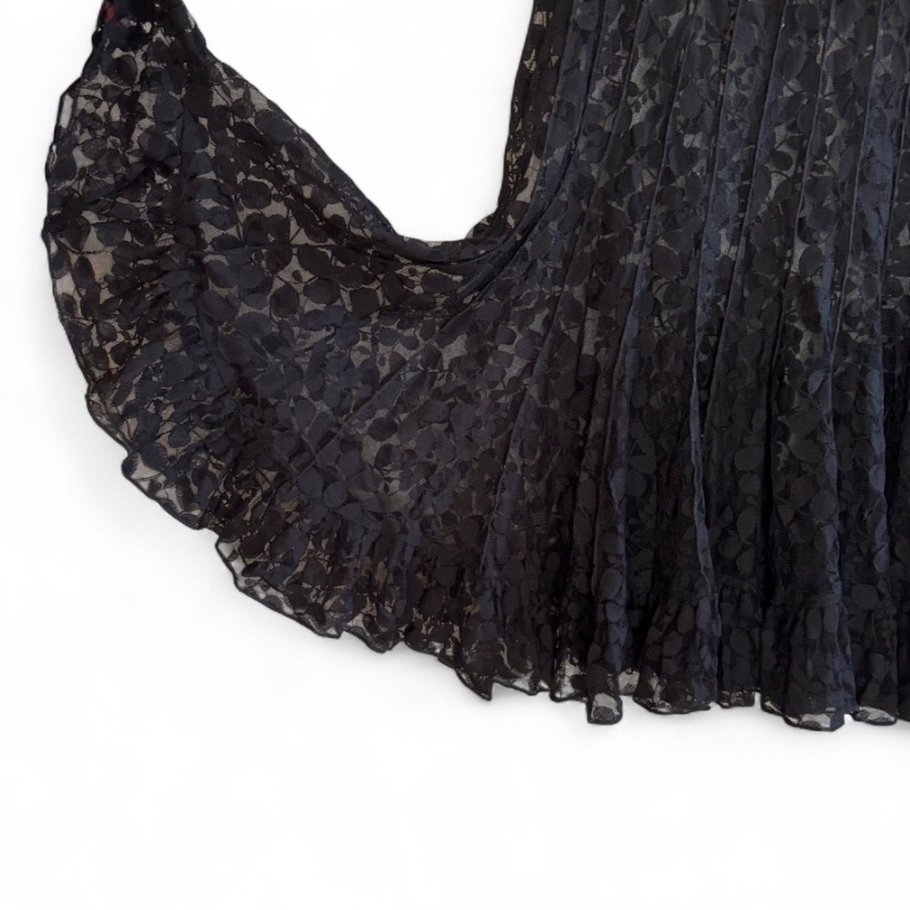 Teri Jon Dress LACE OVERLAY ONLY Womens 14 Black Witchy Whimsigoth Ricky Freeman - Picture 6 of 12